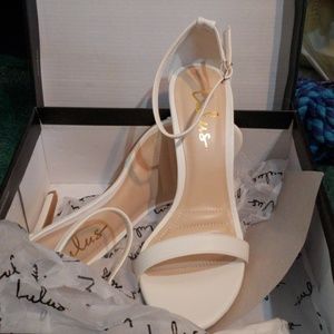 Ivory white heels with ankle strap